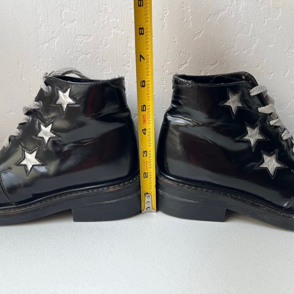 Vintage Muro Welt Leather Boots Size M5/W7 Unisex Stars 90s Y2K Grunge Goth Punk - Picture 10 of 11